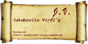 Jakabovits Virág névjegykártya