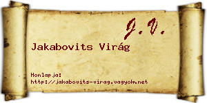 Jakabovits Virág névjegykártya