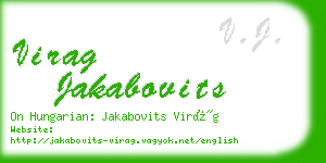 virag jakabovits business card